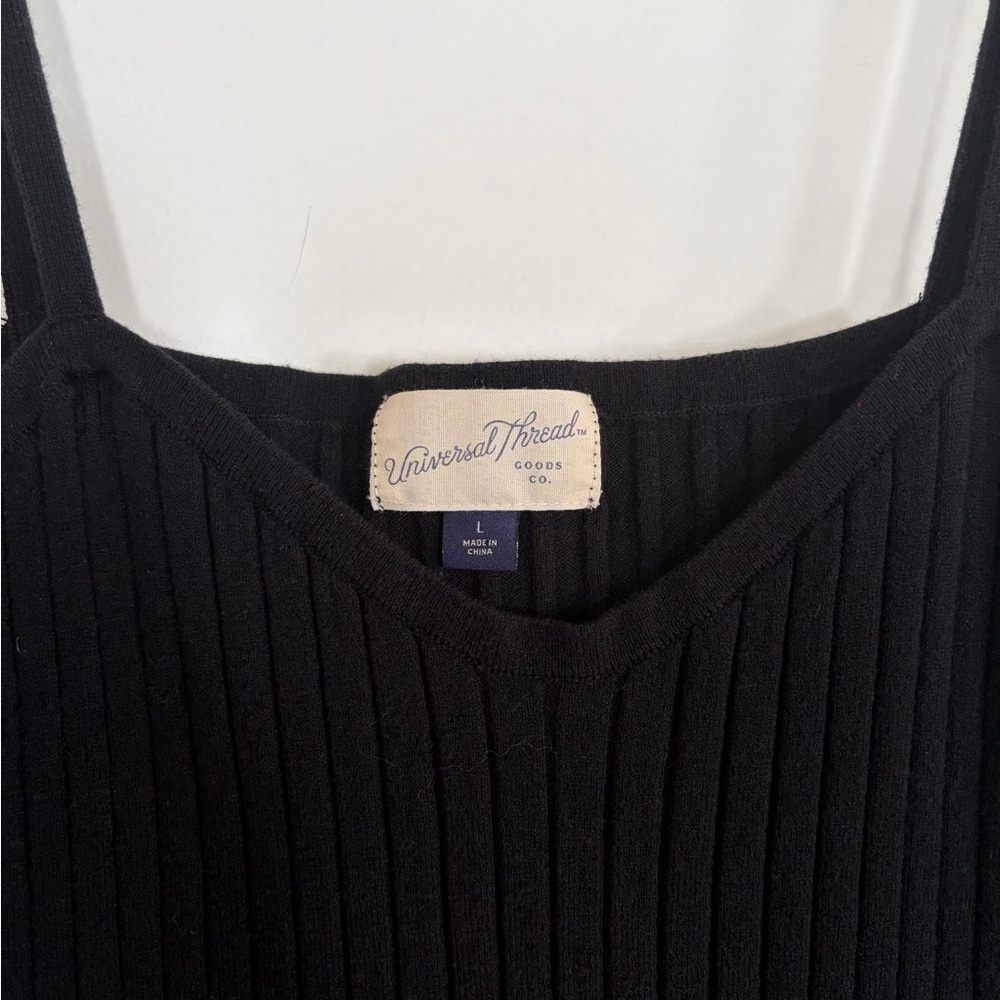 Universal Thread Black Ribbed Midi Dress - Picture 2 of 5